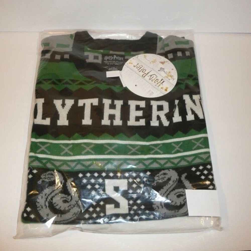 Size 2XL Harry Potter Slytherin Christmas Sweater Xmas Holiday Green Malfoy Ugly - Picture 5 of 6